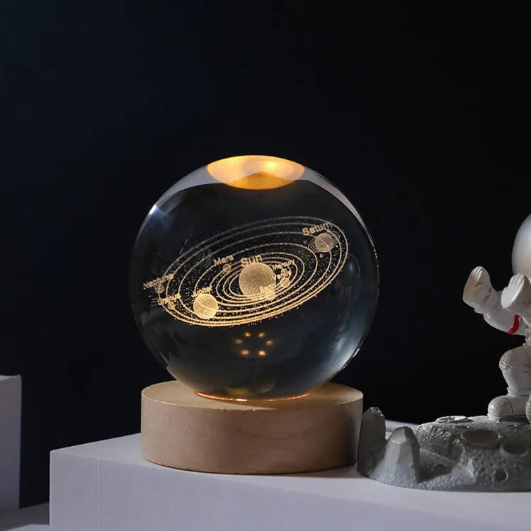 3D Crystal Ball Light, Glowing Planet