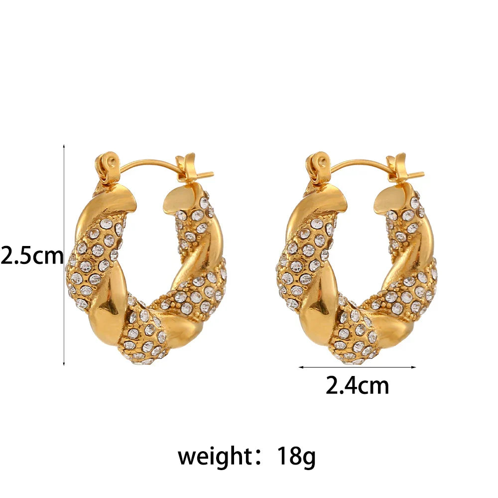 Donna Crystal Twisted Earring