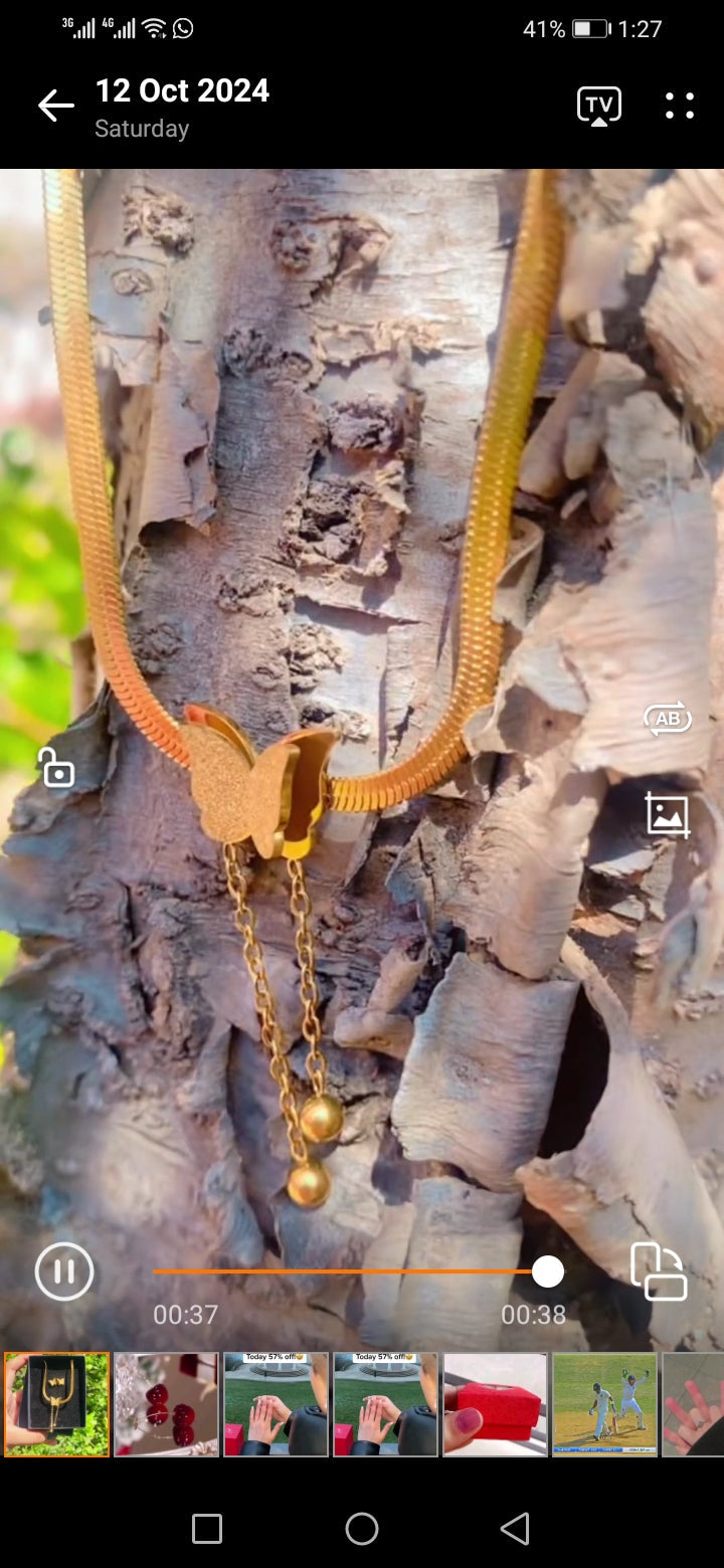 butterfly Choker Necklace set