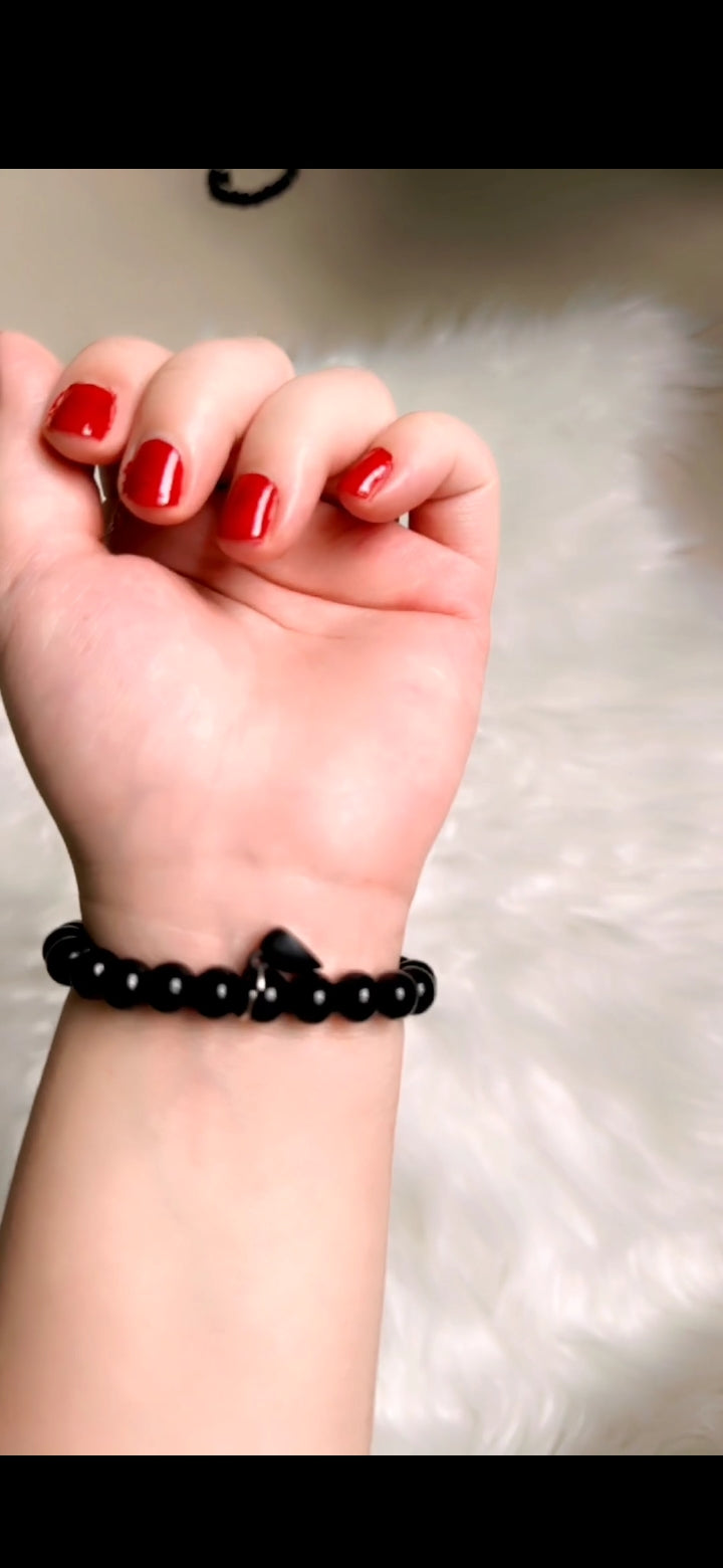 Pair of Beads Couple heart Bracelet