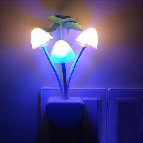 Automatic Sensor Light Night: Color-Changing Flower Mushroom Lamp