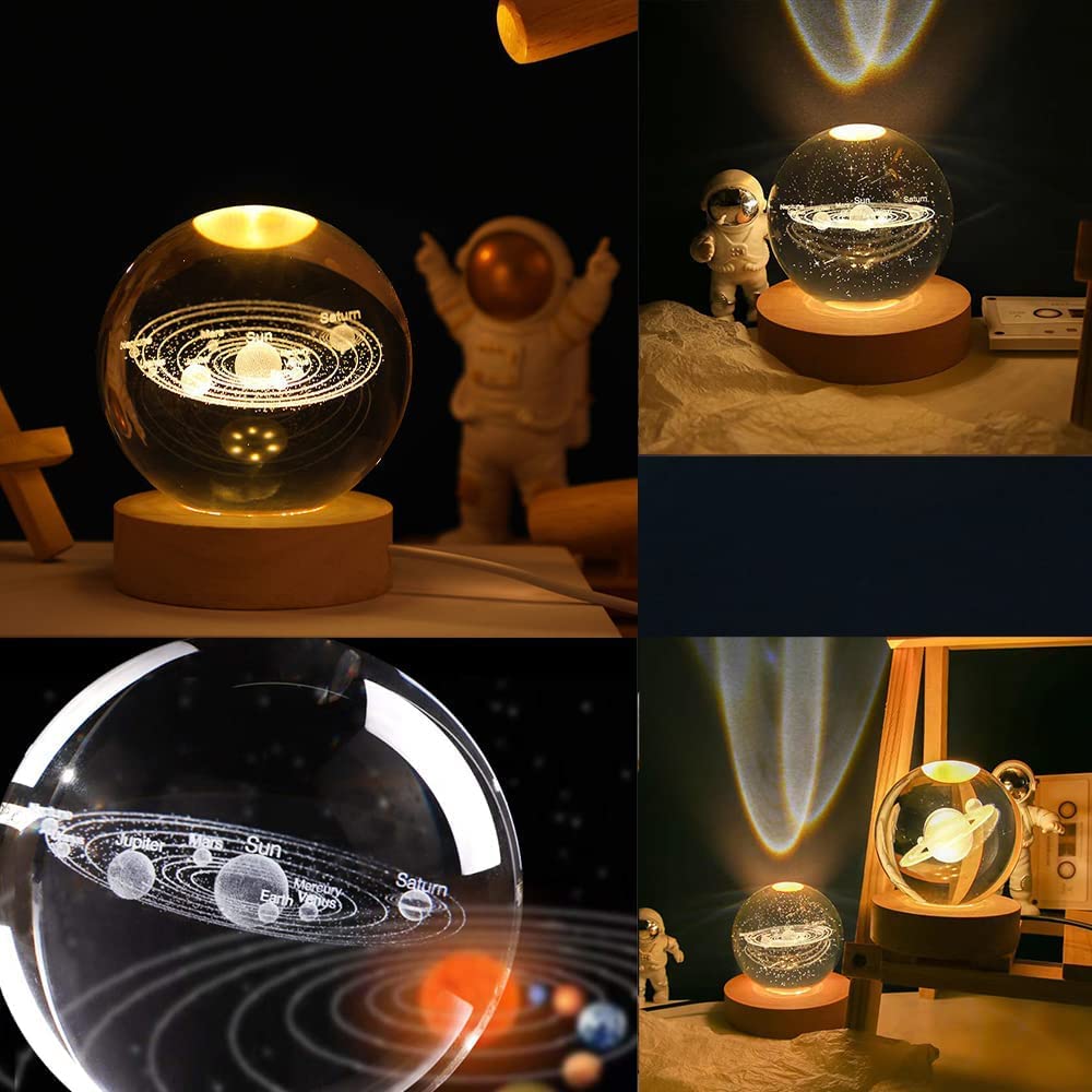 3D Crystal Ball Light, Glowing Planet