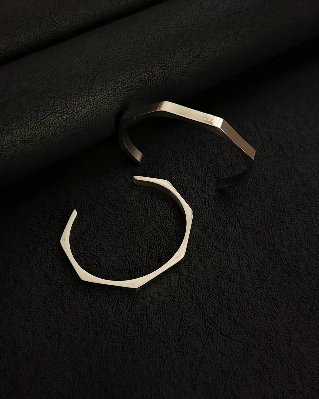 Stainless Steel Hexagon Cuff Bangle