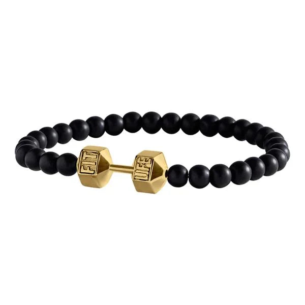 Round Black Beaded Dumbbell Bracelet