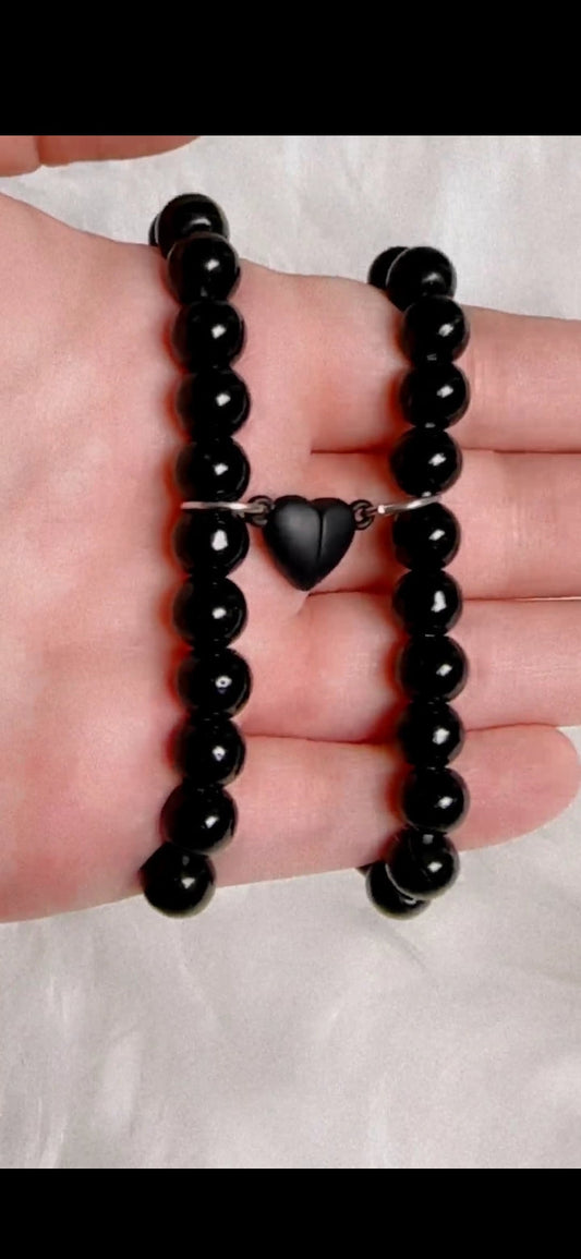 Pair of Beads Couple heart Bracelet