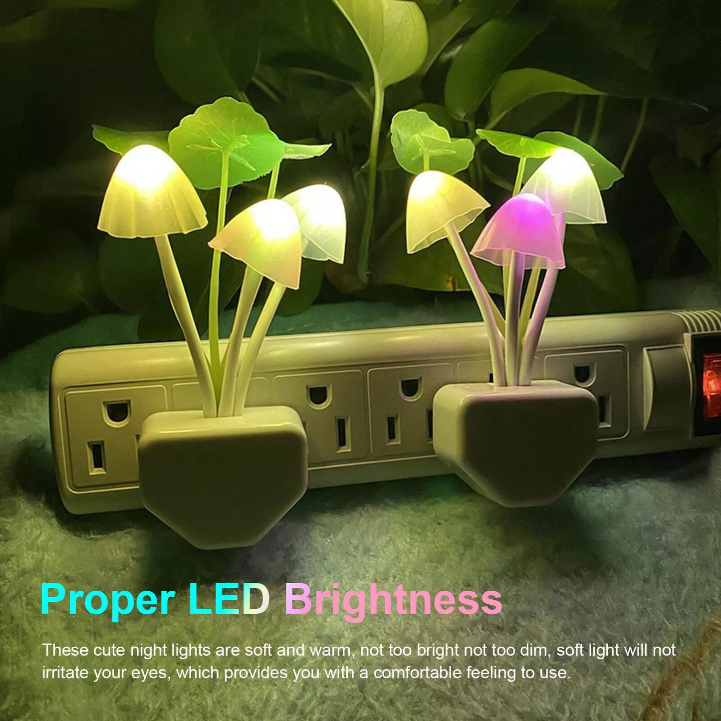 Automatic Sensor Light Night: Color-Changing Flower Mushroom Lamp
